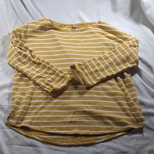 Old Navy Mustard and White Striped Shirt